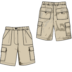Fashion sewing patterns for BOYS Shorts Cargo Bermuda 7951